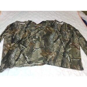2 Vintage Outfitter Ridge Realtree Hardwoods Camo Hunting Long Sleeve T Shirts